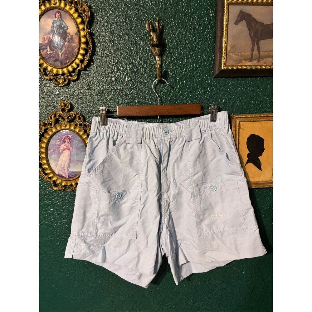 AFTCO BLUE NYLON SHORTS SIZE 34